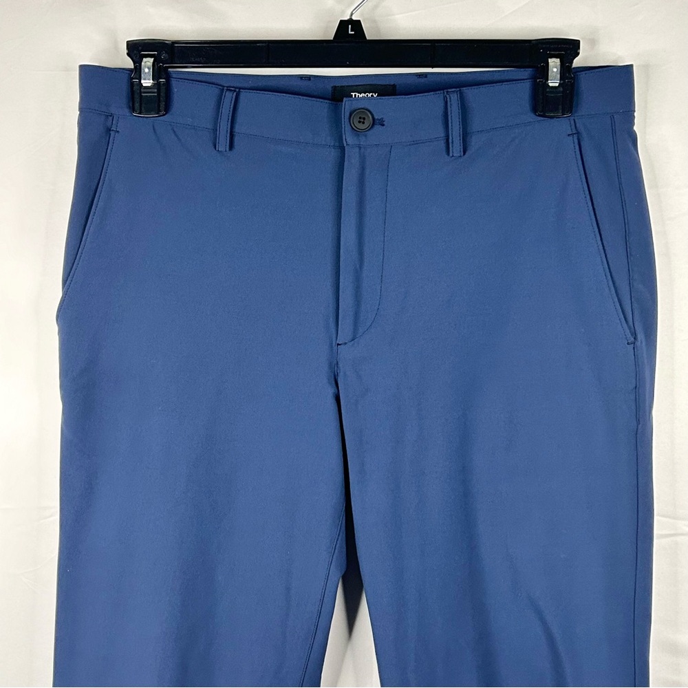 Theory Zaine SW Active Pants Mens Size 32 Nylon Blue Stretch Chinos USA